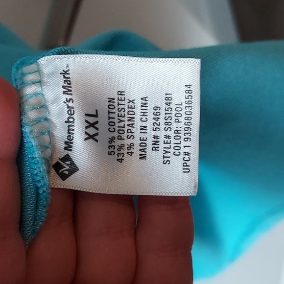 Members Mark short sleeve button-up top xxl blue - Picture 6 of 11